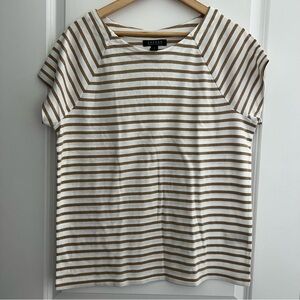 [Ralph Lauren] Golden and White Striped Tee